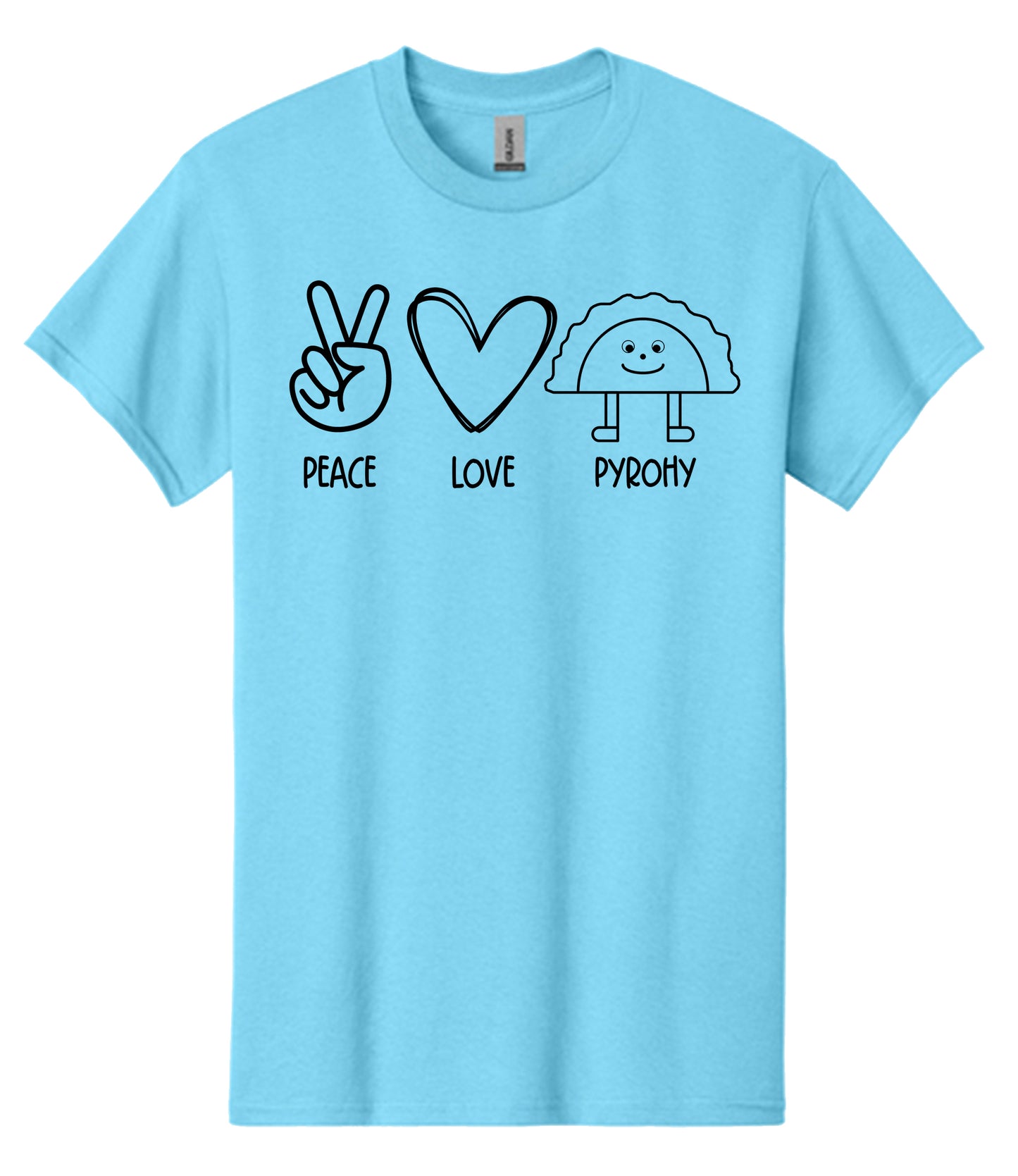 Peace Love Pirohy Symbols - Sky Blue