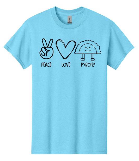 Peace Love Pirohy Symbols - Sky Blue