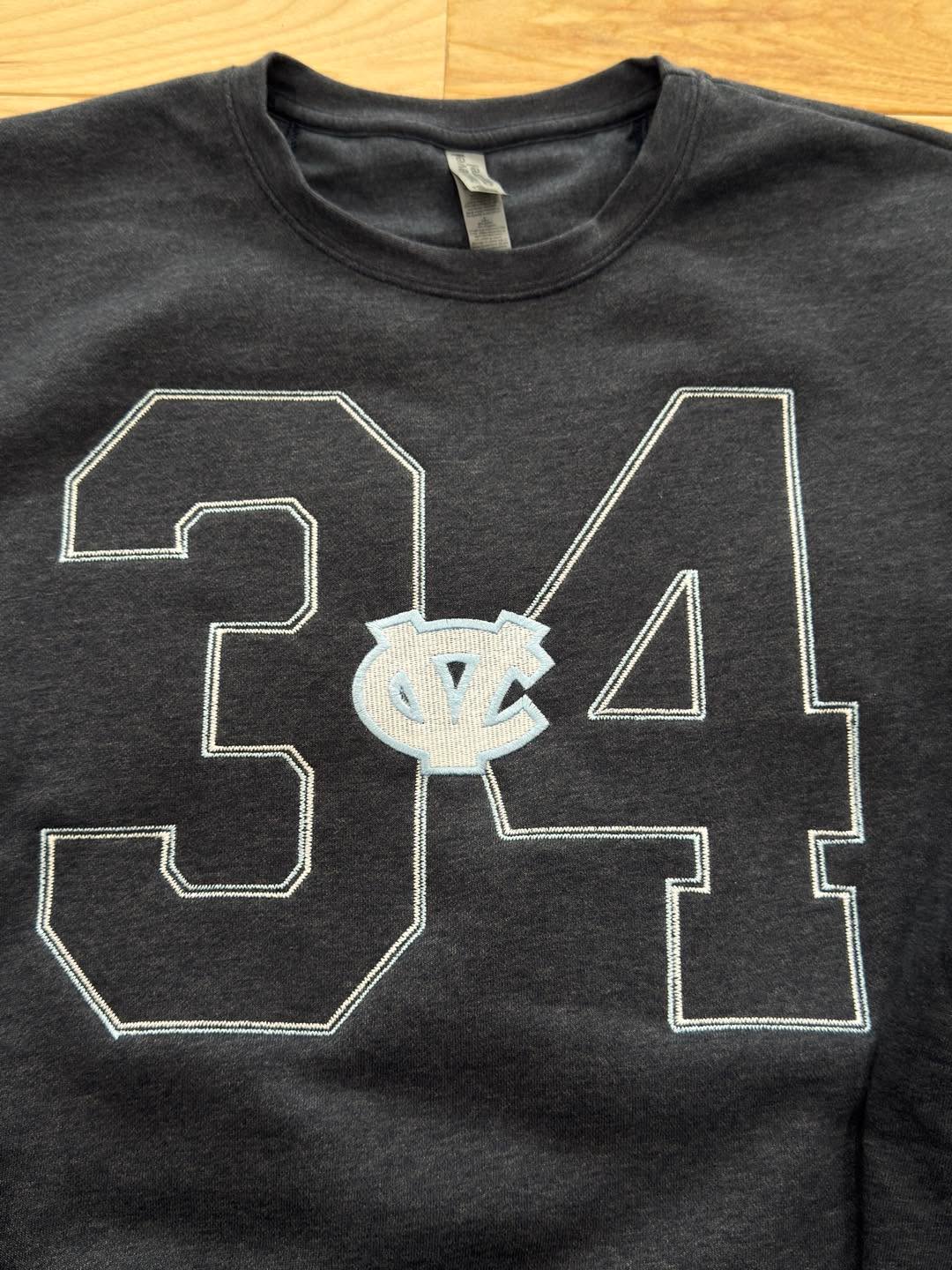 Next Level Jumbo Number CV Sweatshirt - Embroidered