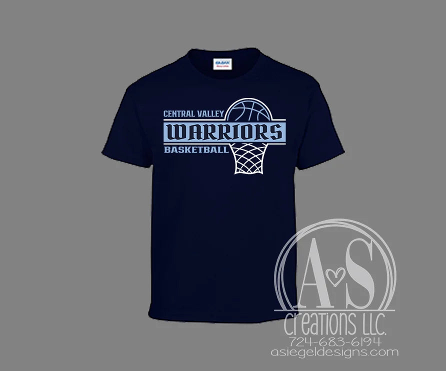 Central Valley Warriors Basketball- Navy