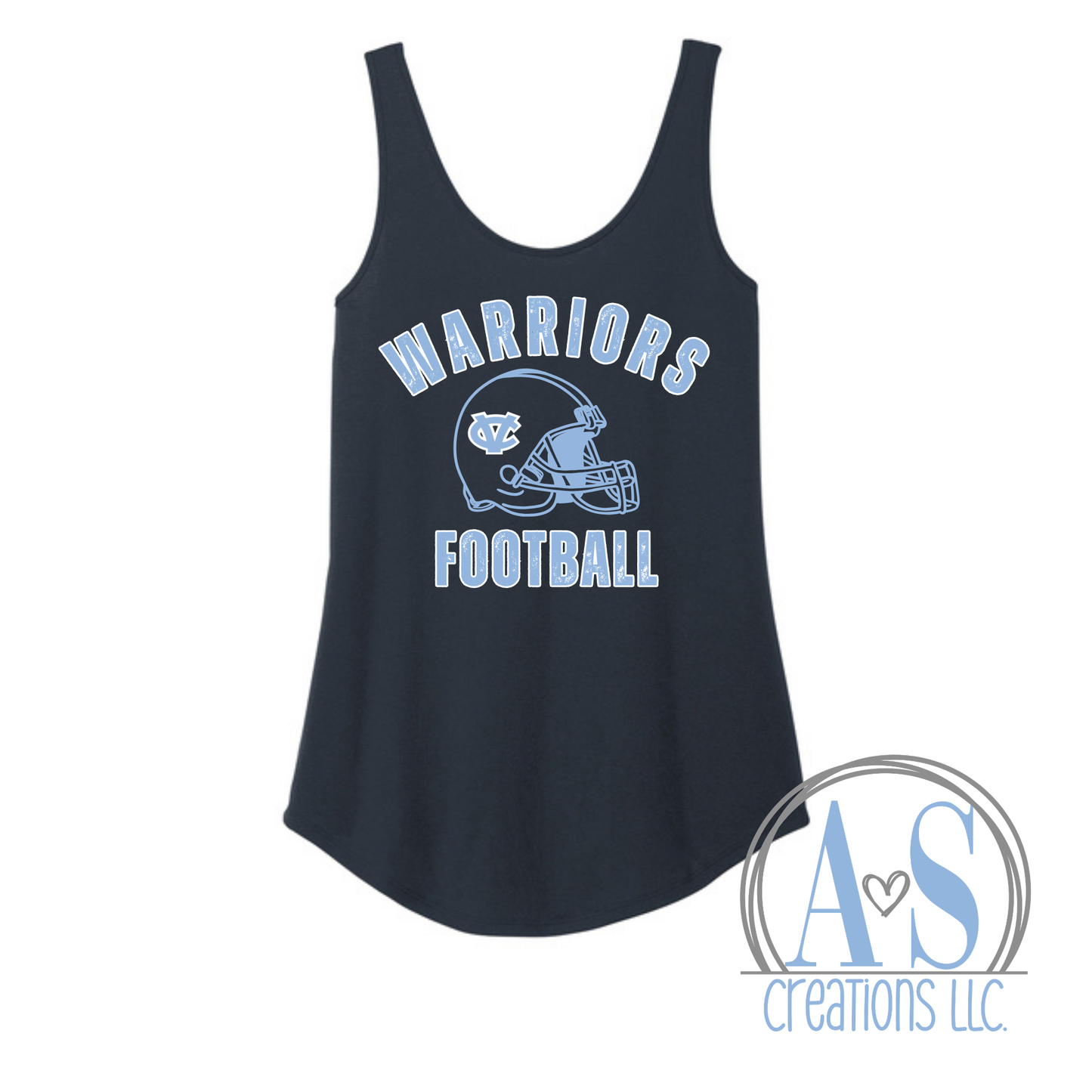 Warriors Football Distressed Helmet Tank Top- Lil Warriors Fundraiser