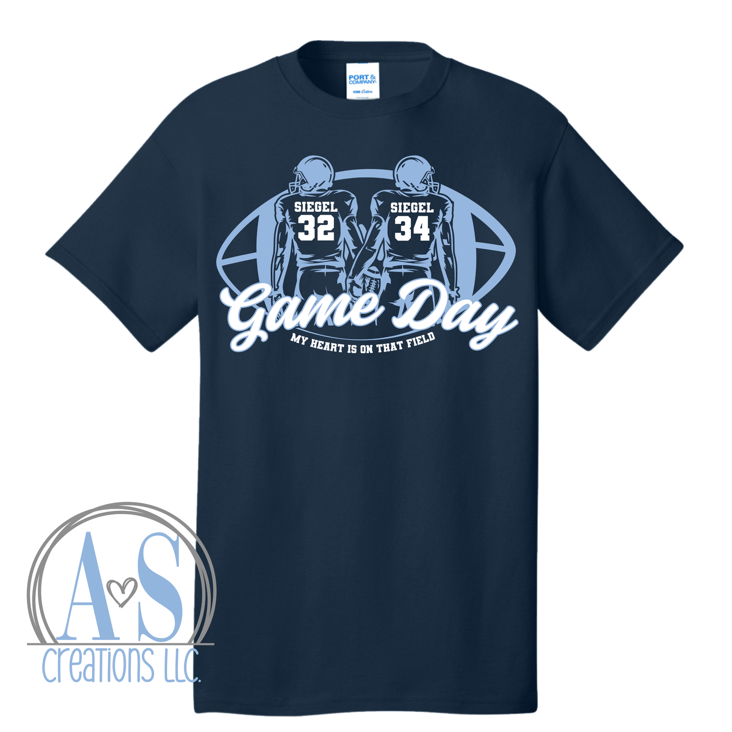My Heart is on that Field 2 Players - Navy Blue - Lil Warriors Fundraiser