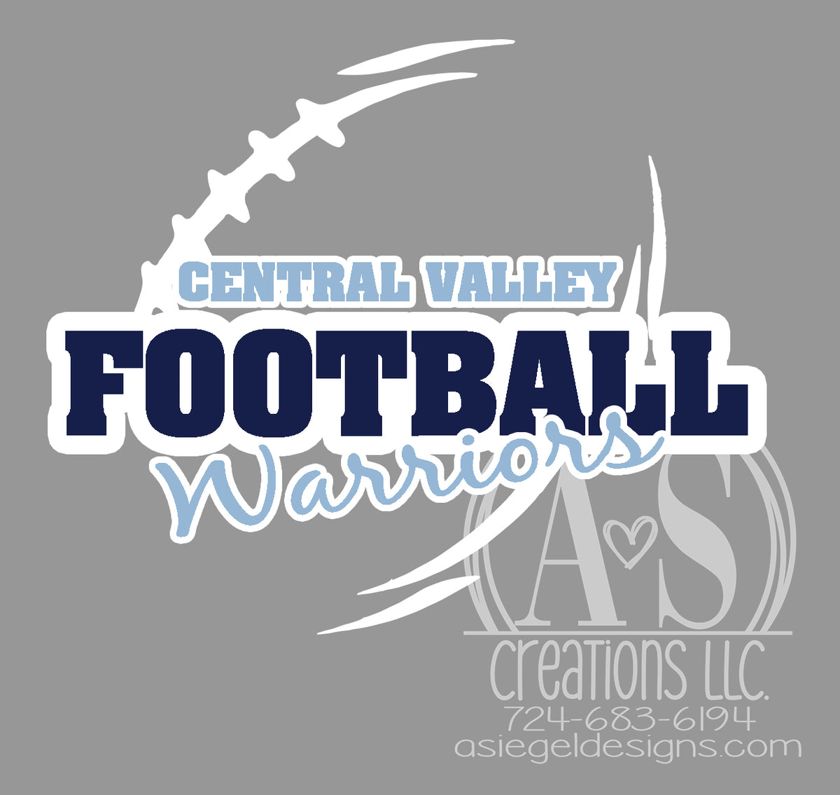 Central Valley Warriors Football Decal