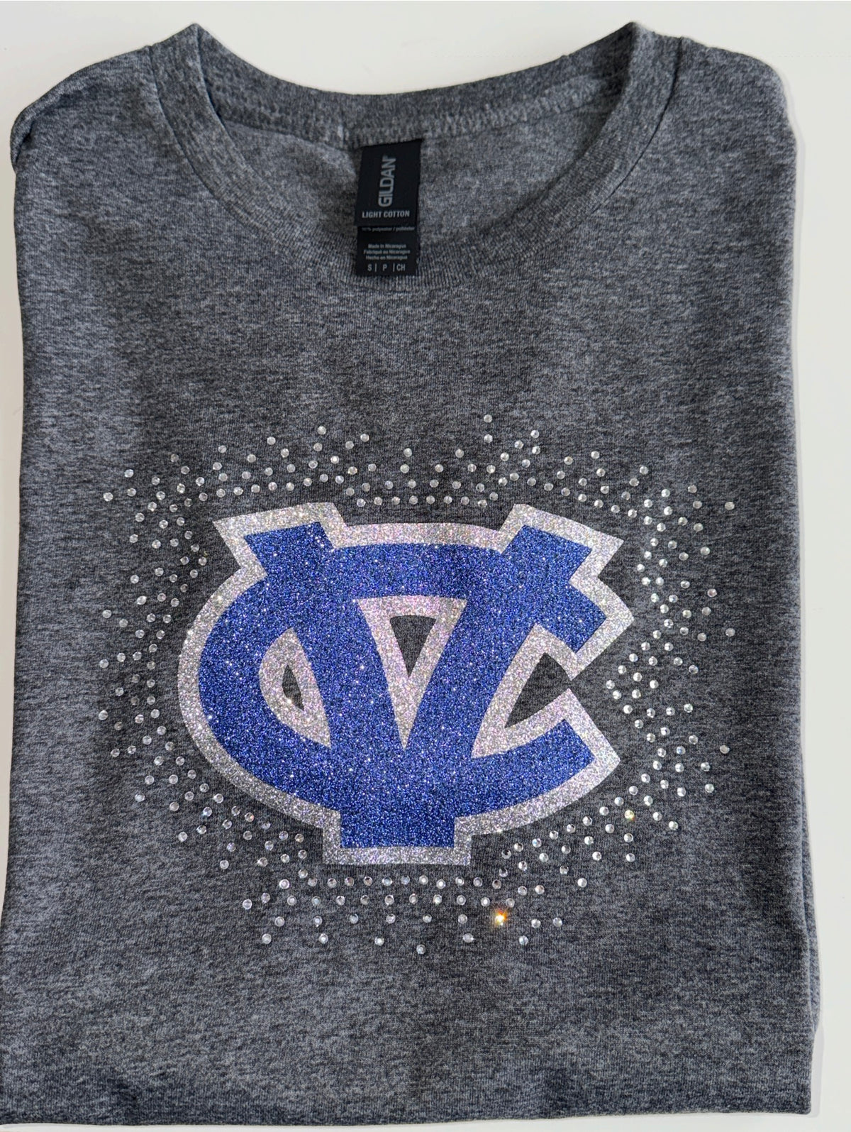 Glitter + Rhinestone CV - Dark Heather Grey