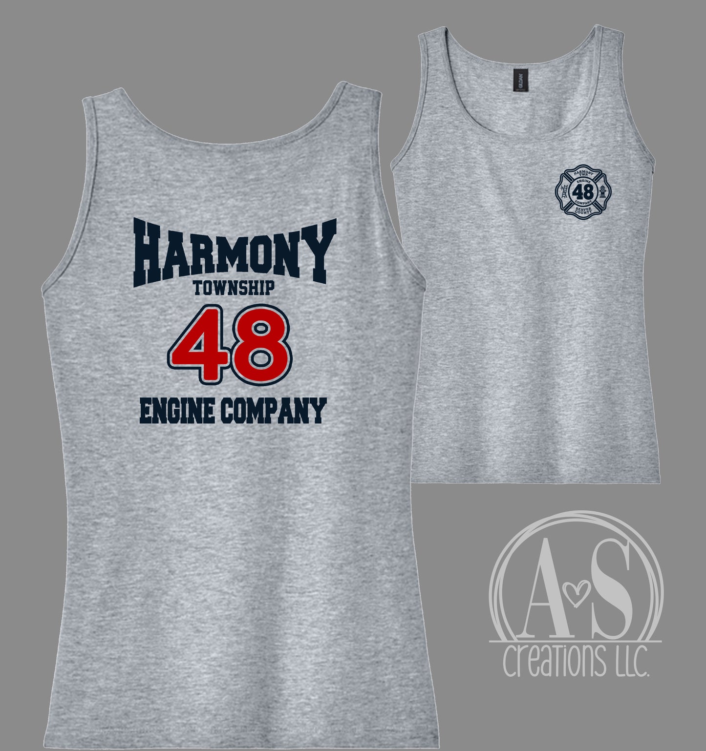 Harmony Township 48 Engine Company - Ladies Tank Sport Grey