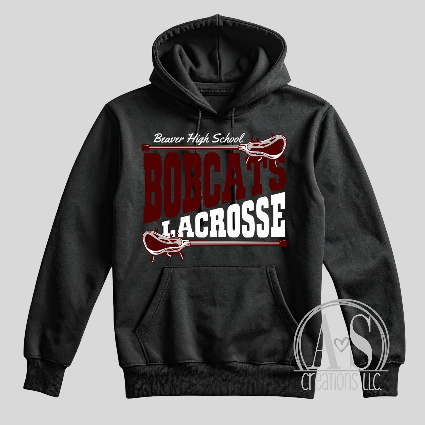 Bobcats Lacrosse Hoodie-Dark heather grey