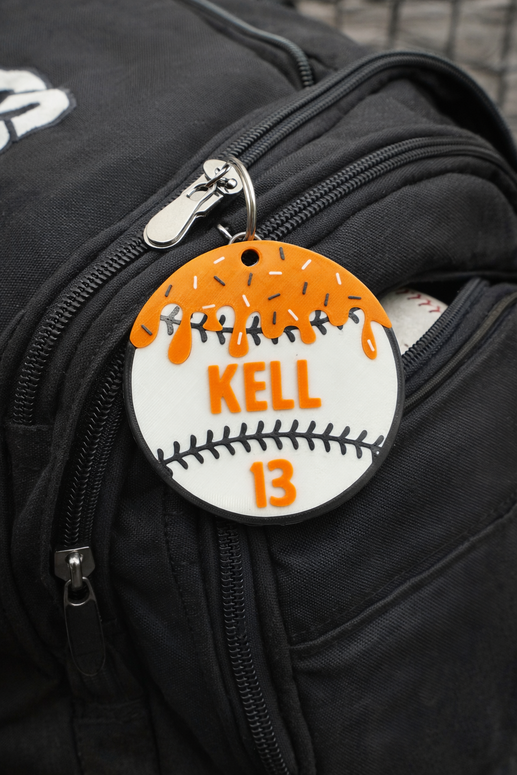 Ice cream drip bag tag- baseball