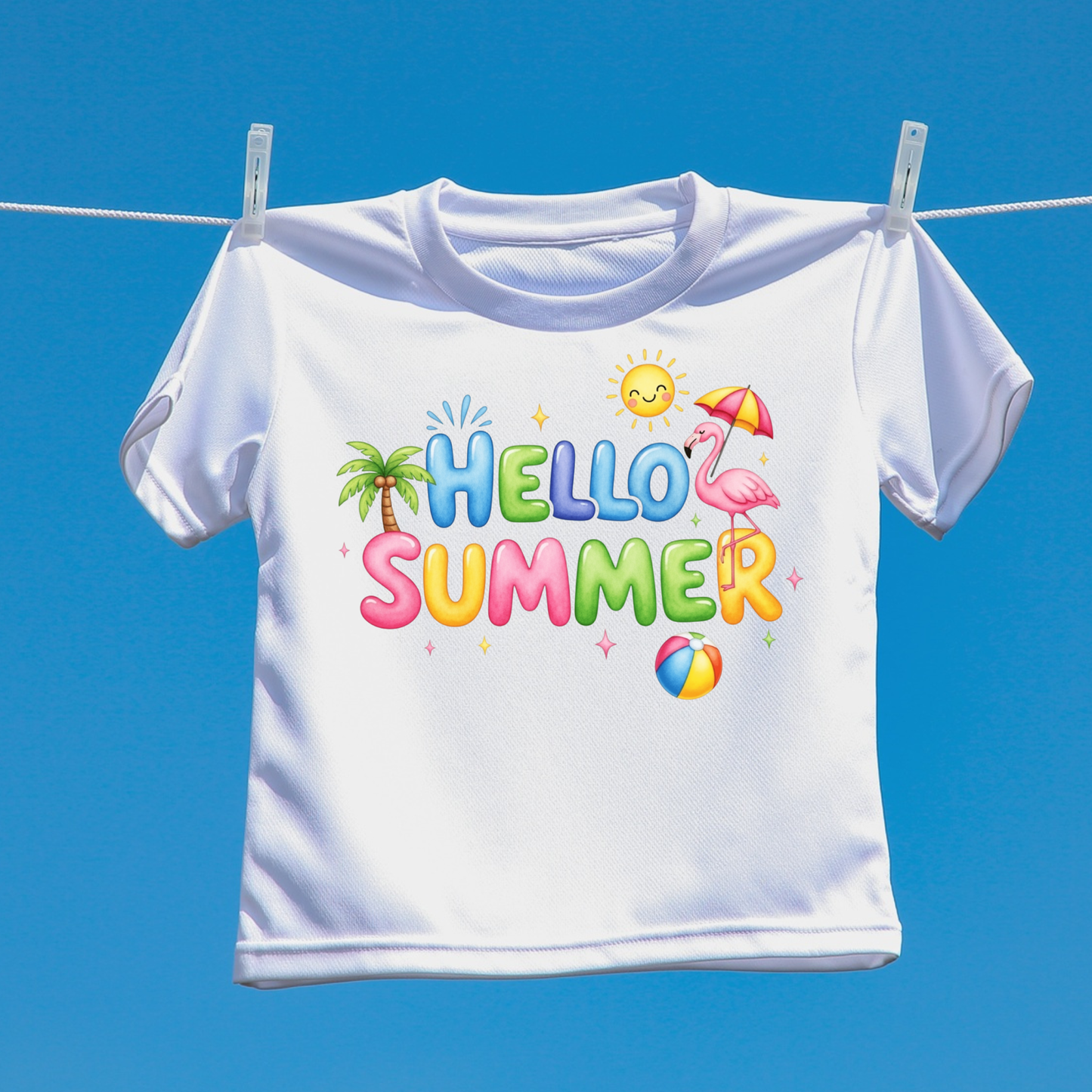 Hello Summer flamingo sunshine