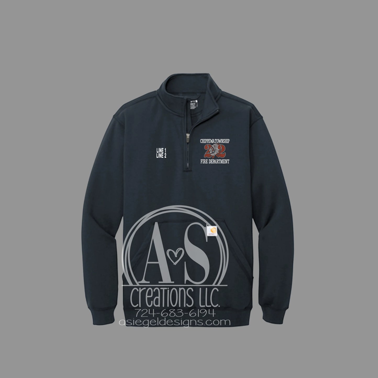 Indian Carhartt 1/4 Zip Sweatshirt - Navy