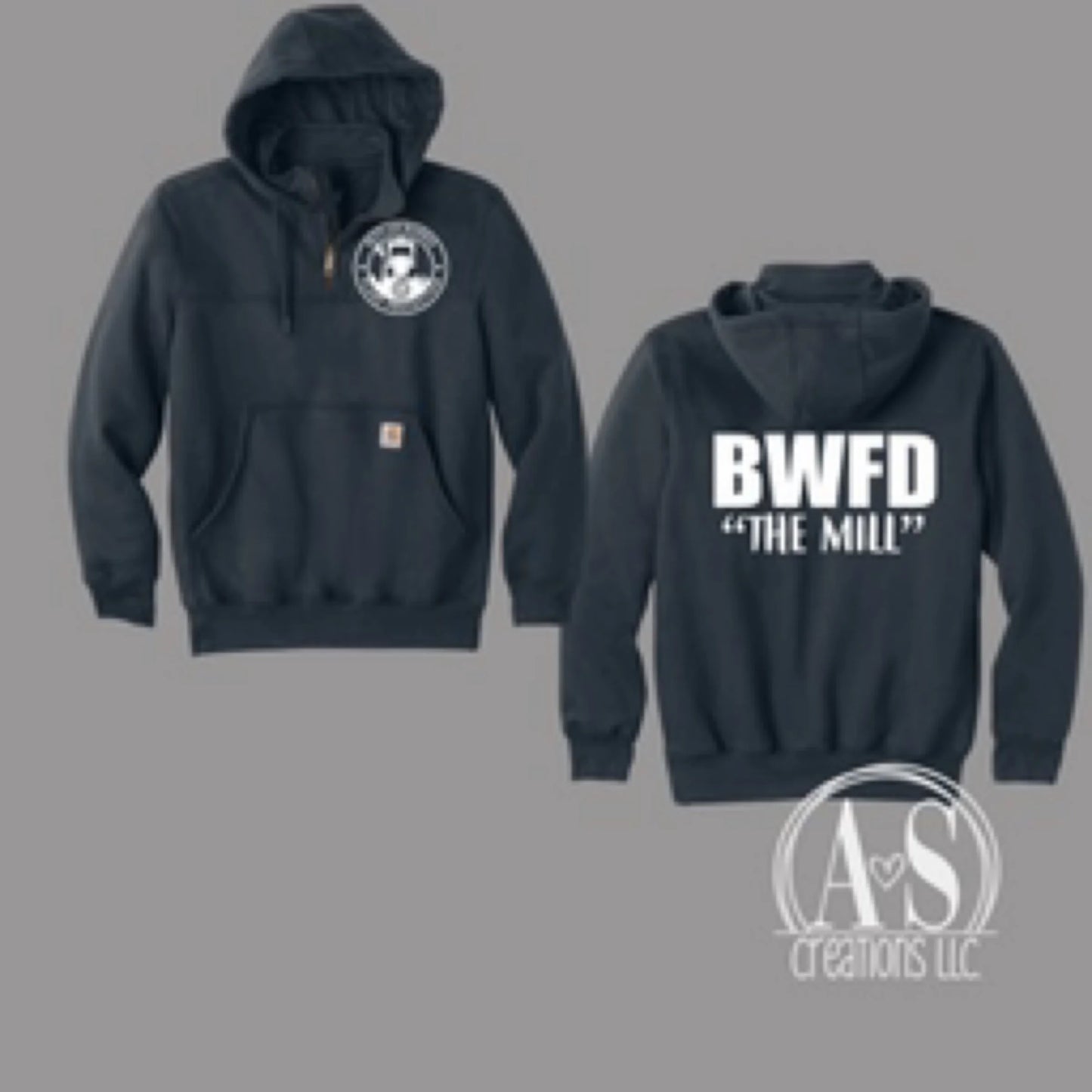 BWFD Carhartt 1/4 Zip Rain Defender Hoodie