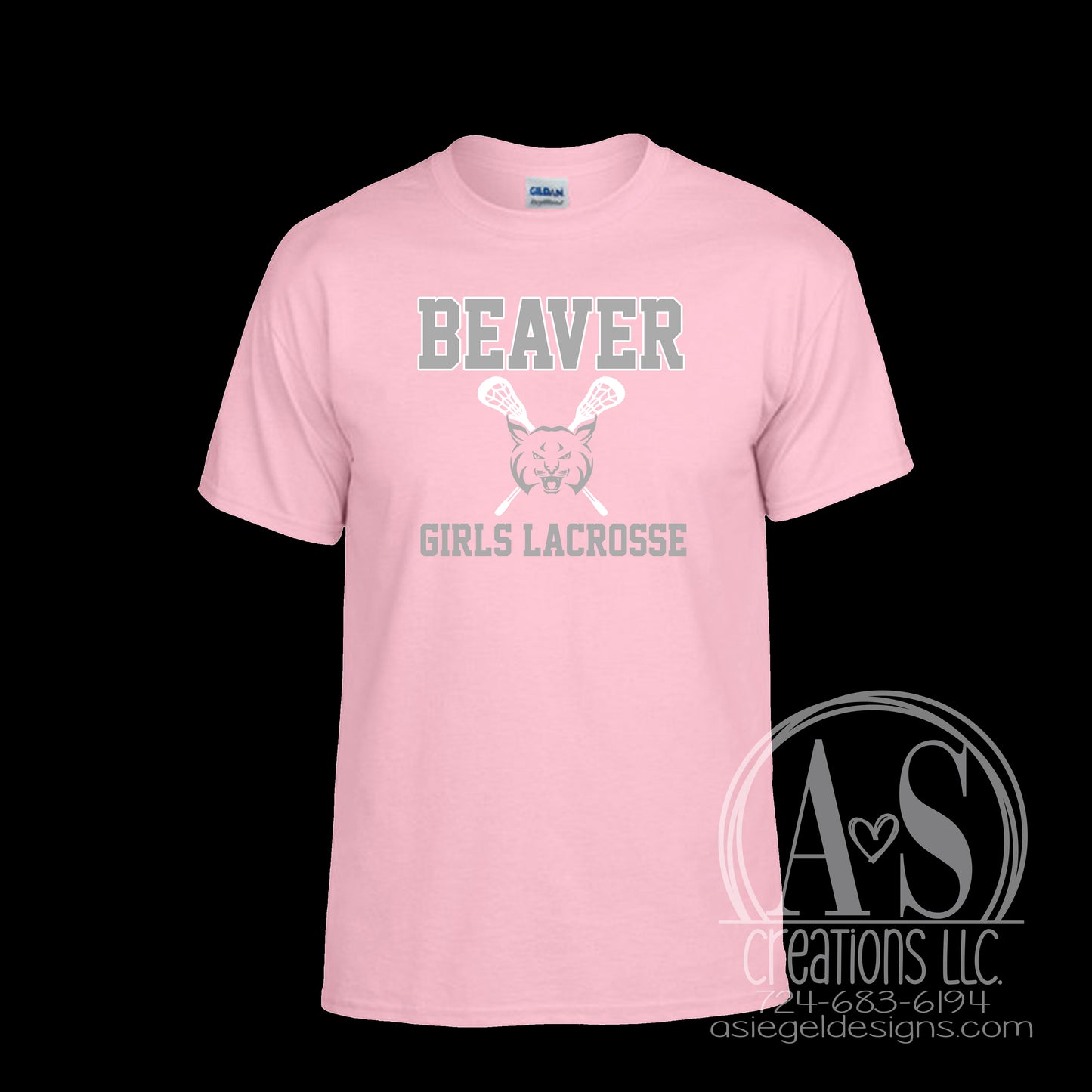 Beaver Girls Lacrosse Pink Tee