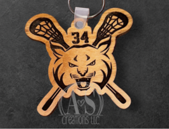 Beaver Girls Lacrosse Logo Keychain