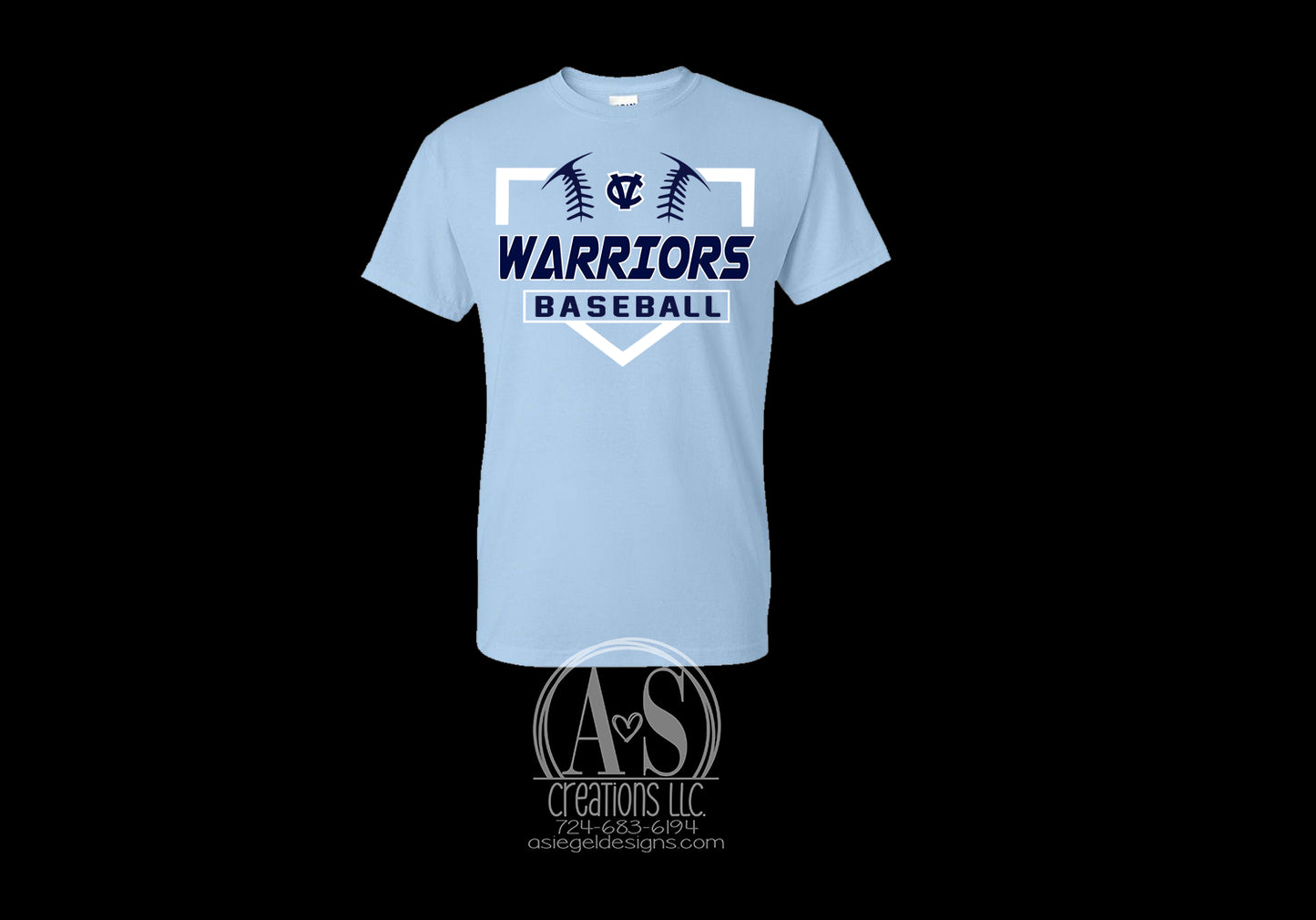 Warriors Baseball - Light Blue
