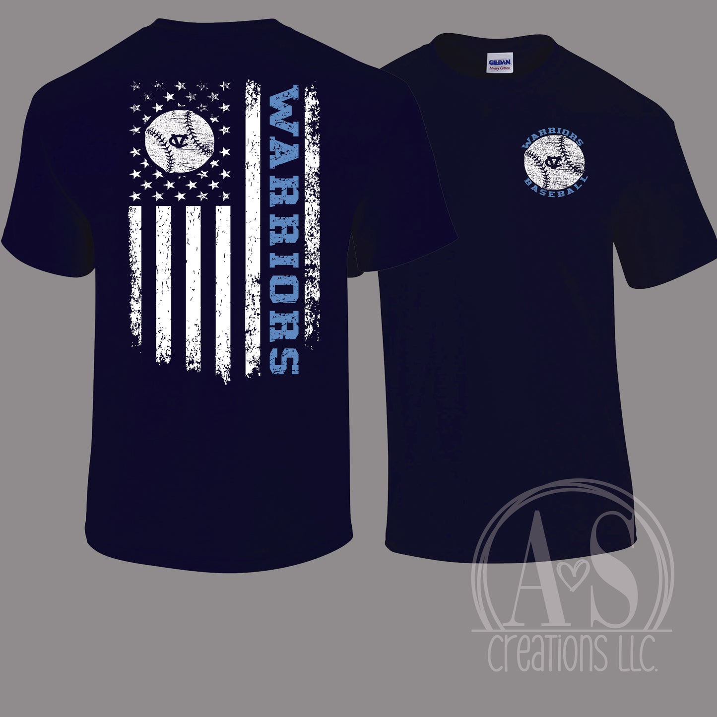 Warriors Baseball Patriot Navy Blue Tee