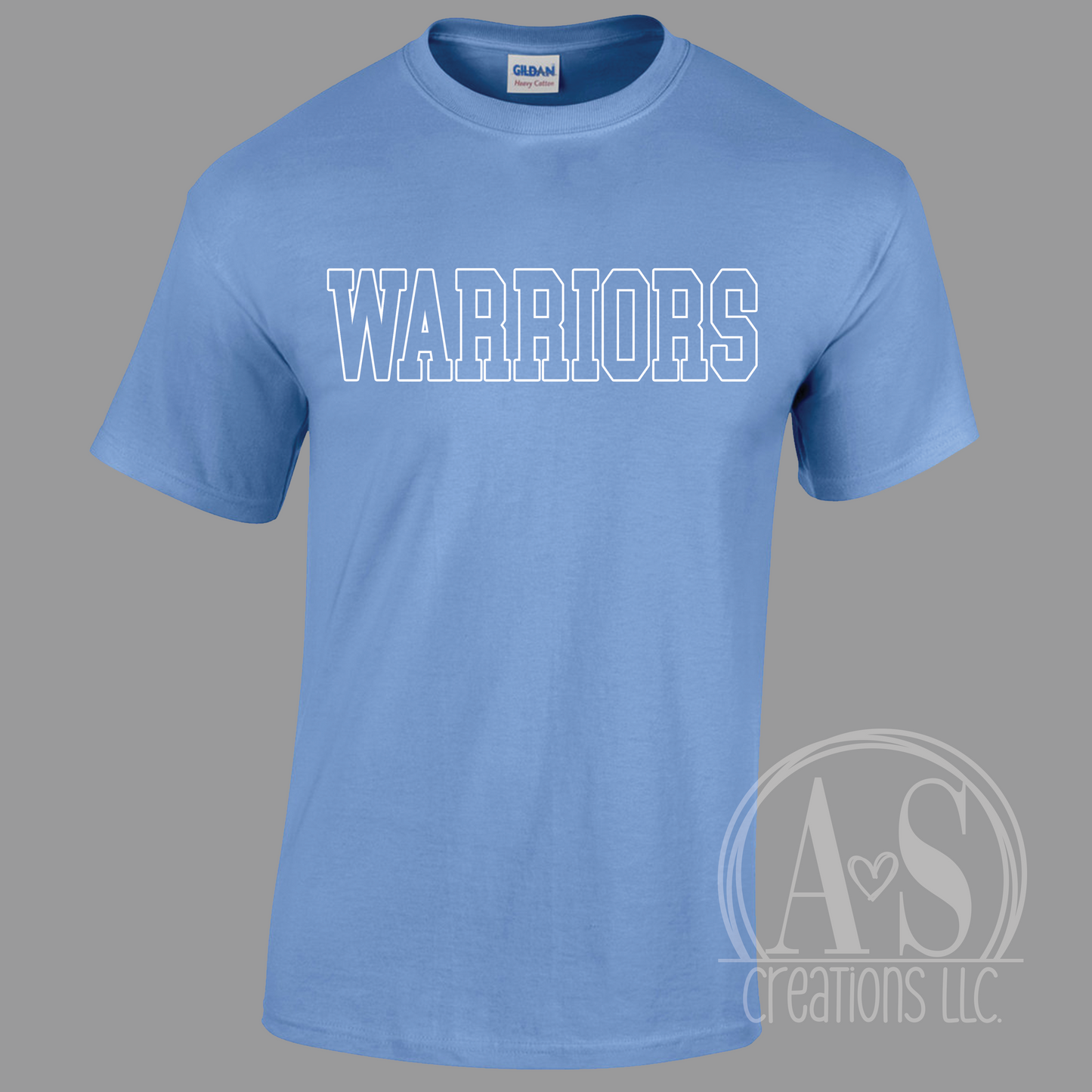 Warriors Outline Carolina Blue Tee