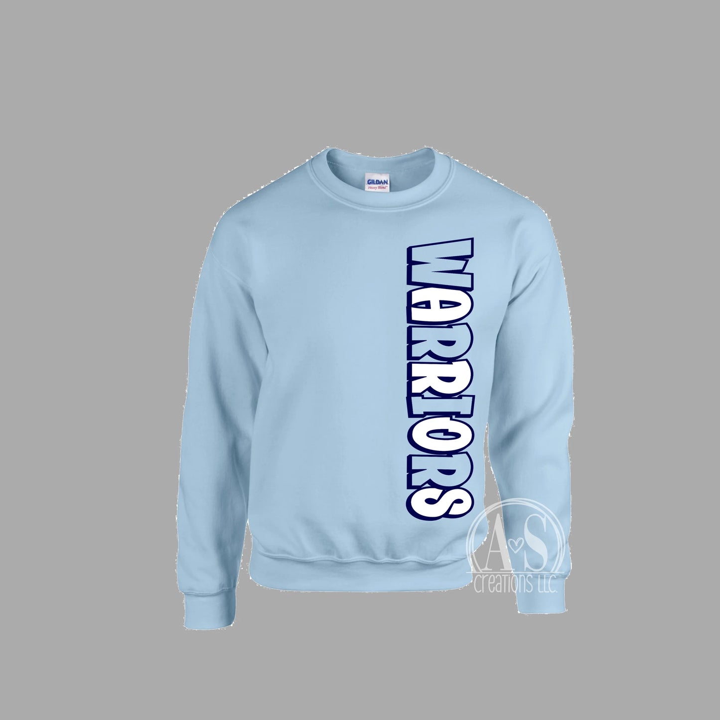 Warriors Vertical Design - Light Blue