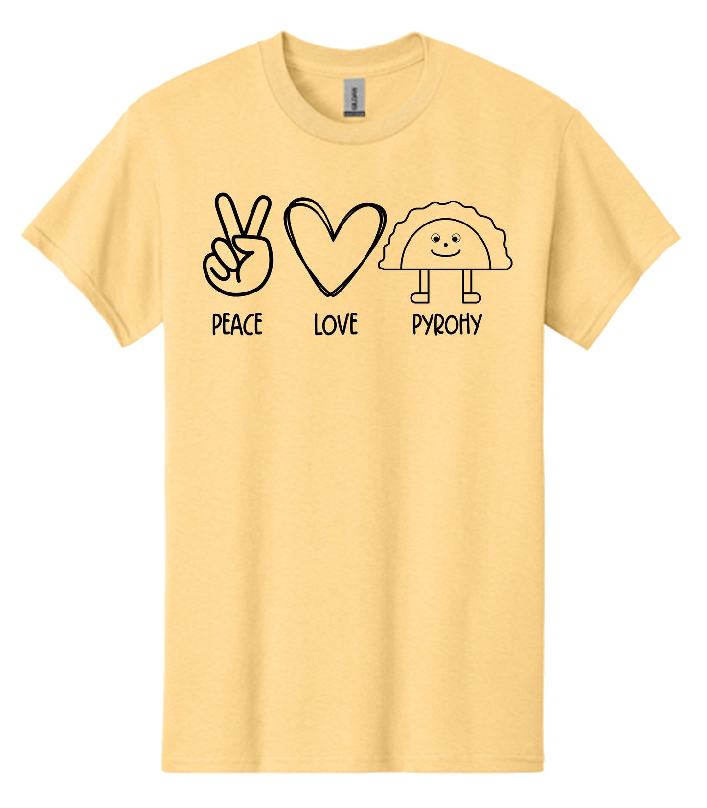 Peace Love Pirohy Symbols - Yellow Haze