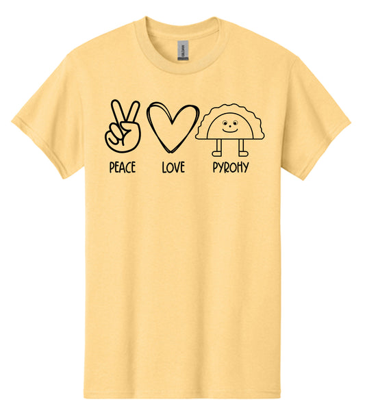 Peace Love Pirohy Symbols - Yellow Haze