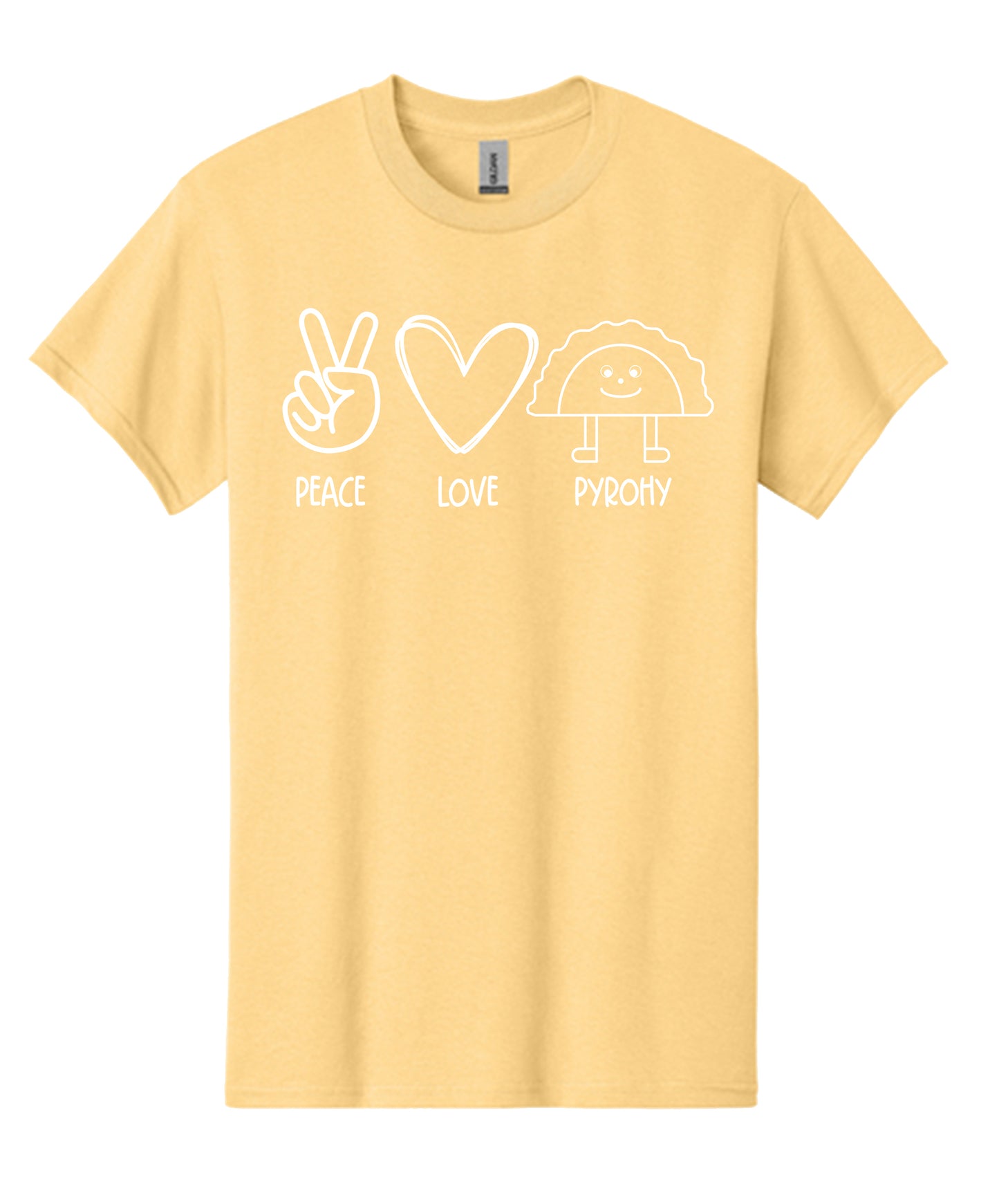 Peace Love Pirohy Symbols - Yellow Haze
