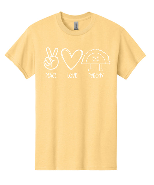 Peace Love Pirohy Symbols - Yellow Haze
