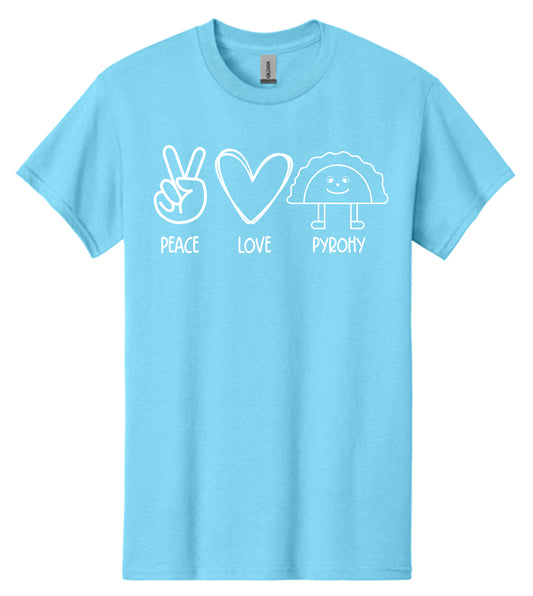 Peace Love Pirohy Symbols - Sky Blue