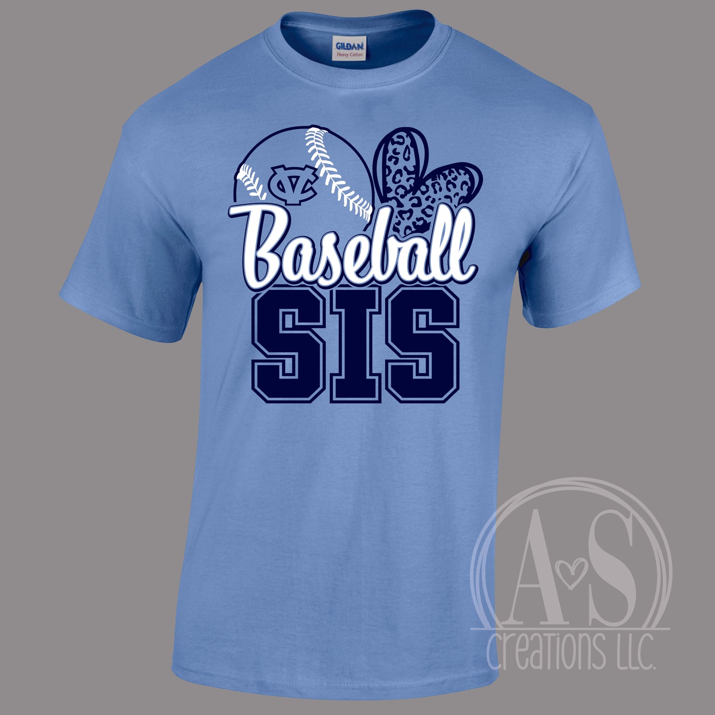Baseball Sis Carolina Blue Tee