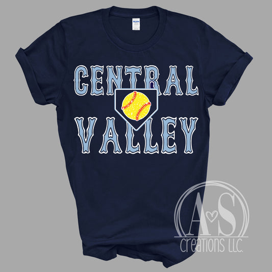 Central Valley Softball Plate - Navy