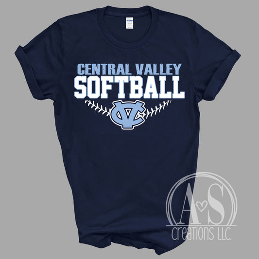 Central Valley Softball Distressed - Navy