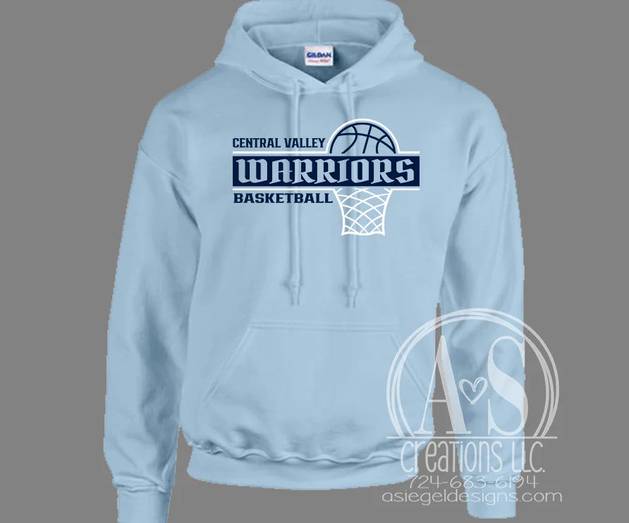 Central Valley Warriors Basketball- Light Blue