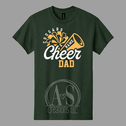 Cougars Cheer Dad Tee - Forest Green
