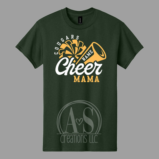 Cougars Cheer Mama Tee - Forest Green