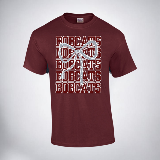 Bobcats Stacked Bow Tees
