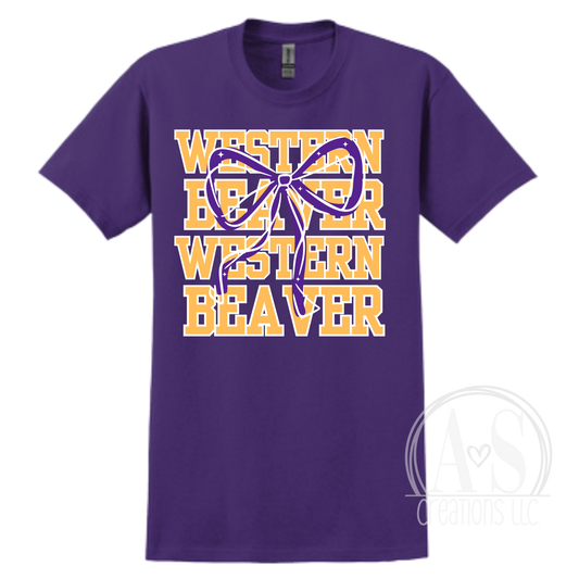 Western Beaver Stacked Bow Tees