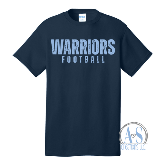 Distressed Warriors Football - Navy - Lil Warriors Fundraiser