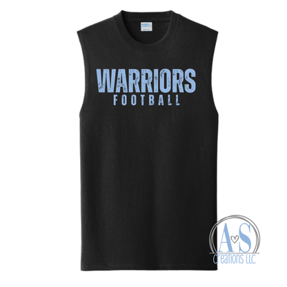 Warriors Football Distressed Sleeveless Tank - Lil Warriors Fundraiser