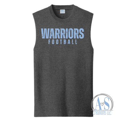 Warriors Football Distressed Sleeveless Tank - Lil Warriors Fundraiser