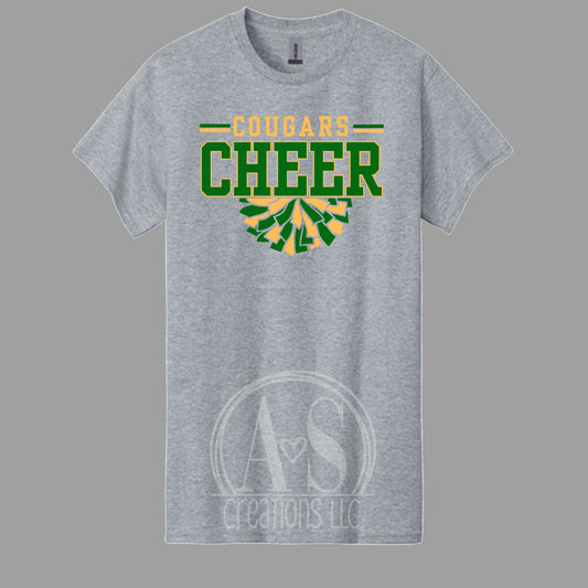 Cougars Cheer Tee - Sport Grey