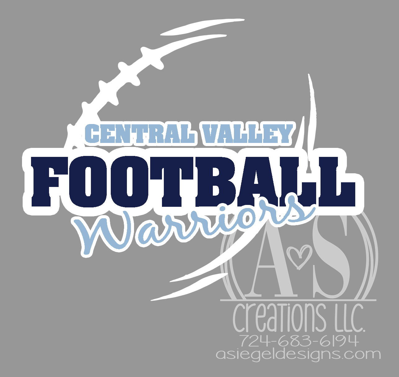 Central Valley Warriors Football Decal