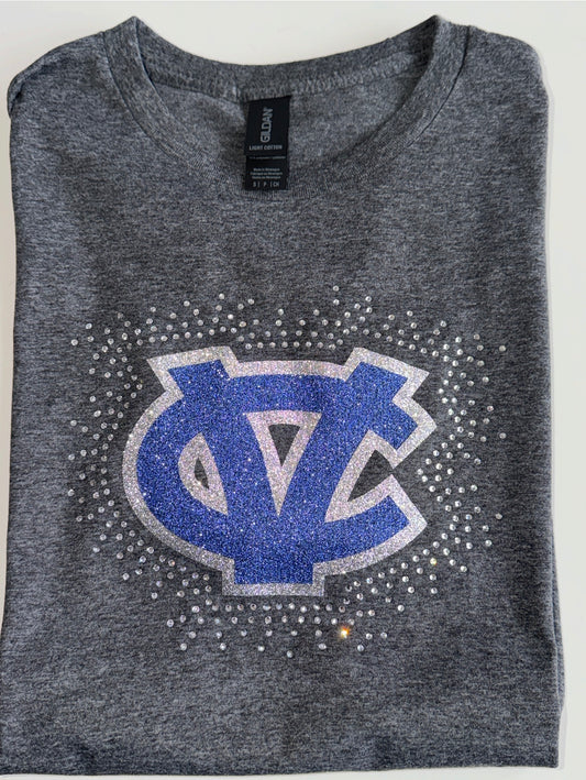 Glitter + Rhinestone CV - Dark Heather Grey