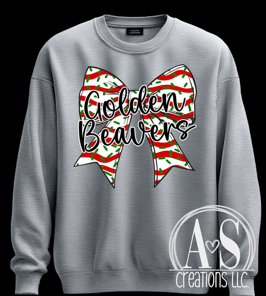 Western Beaver Christmas Bow - graphite heather grey