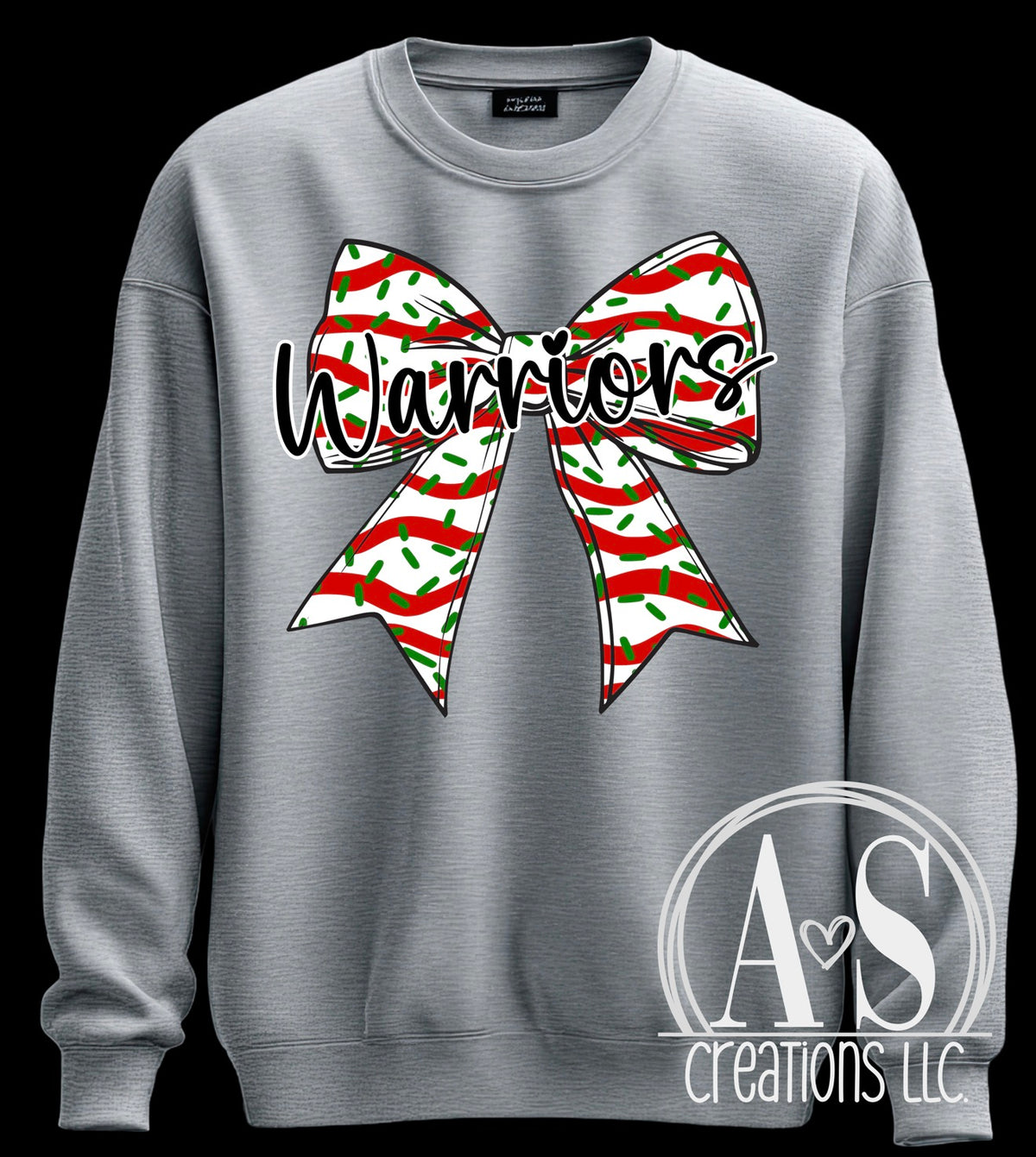 Warriors Christmas Bow - graphite heather grey