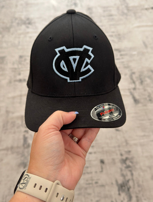 CV black on black w/light blue-SNAPBACK