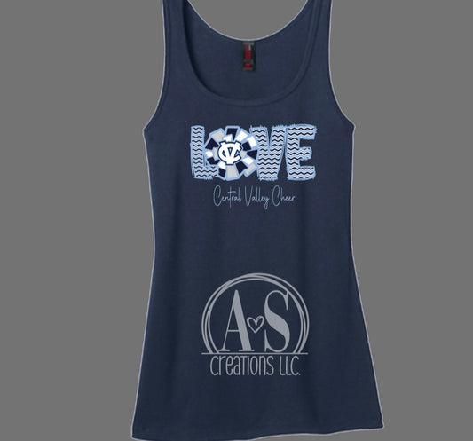 Love CV Cheer- Navy Tank