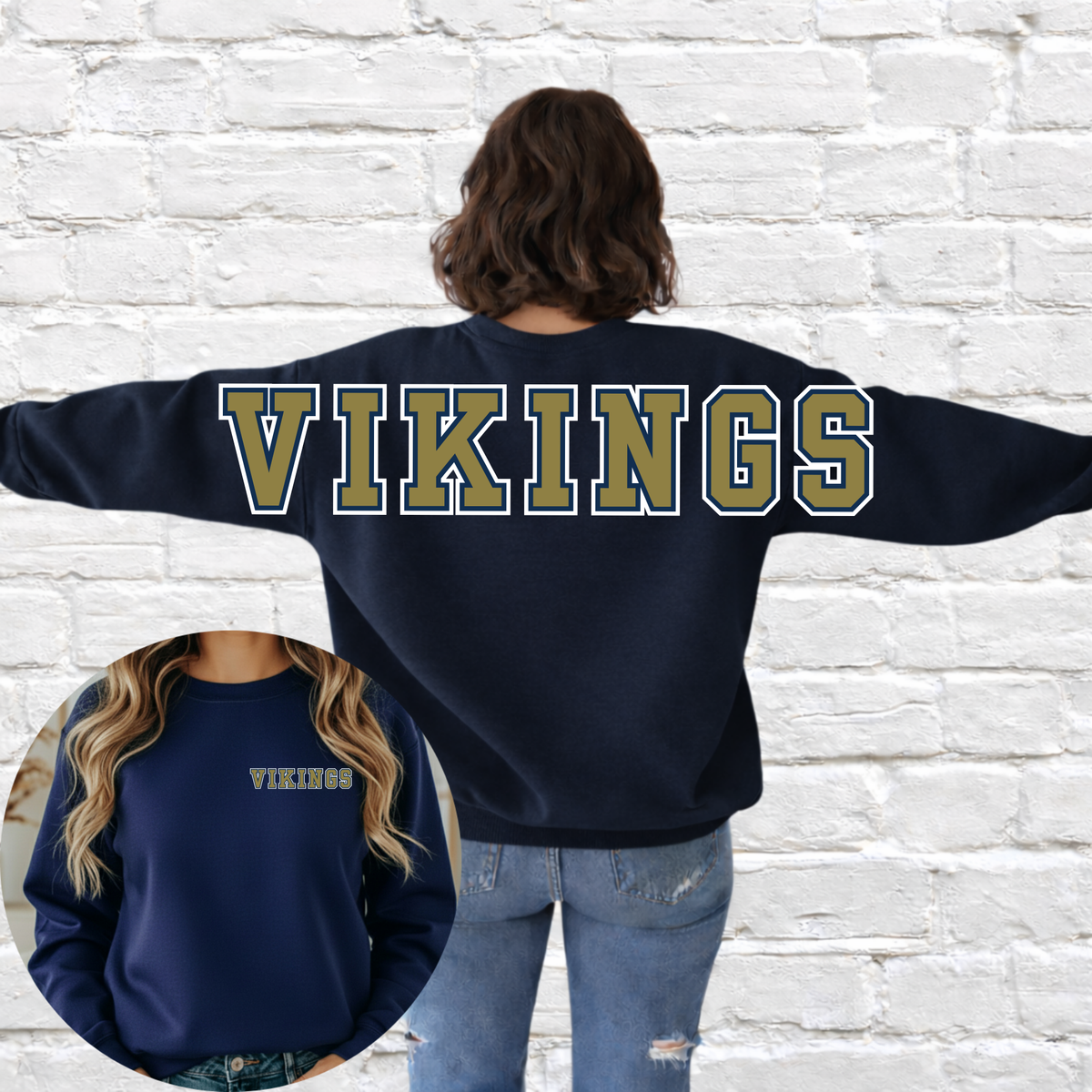 Vikings GLITTER Big Back Sweatshirt