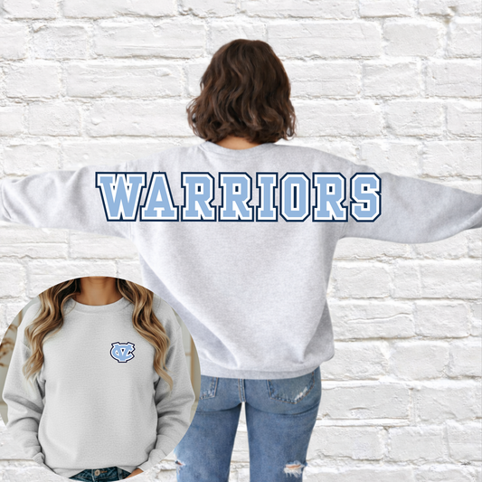 Warriors Glitter Big Back Sweatshirt-ash grey