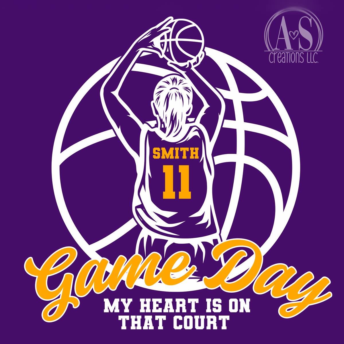 My Heart is on that Court 1 female Player - purple