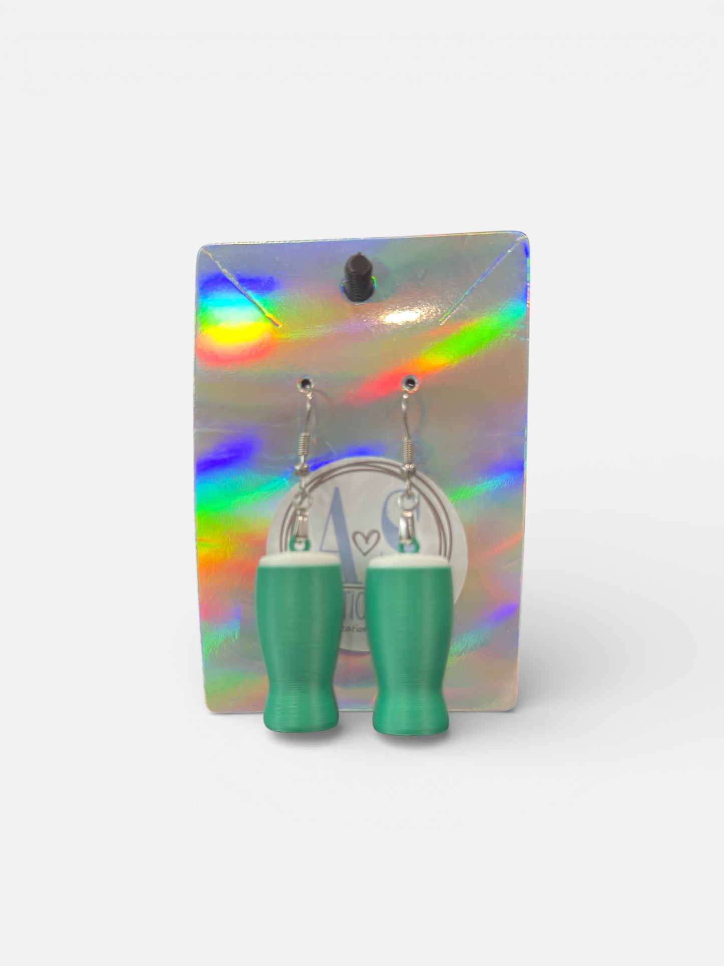 Green Beer Glass Earrings