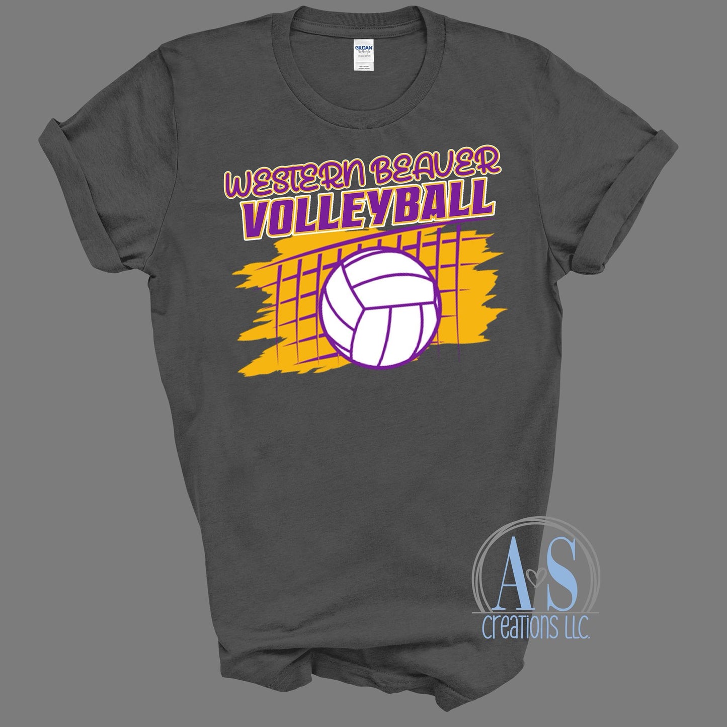 Western Beaver Volleyball - dark heather grey