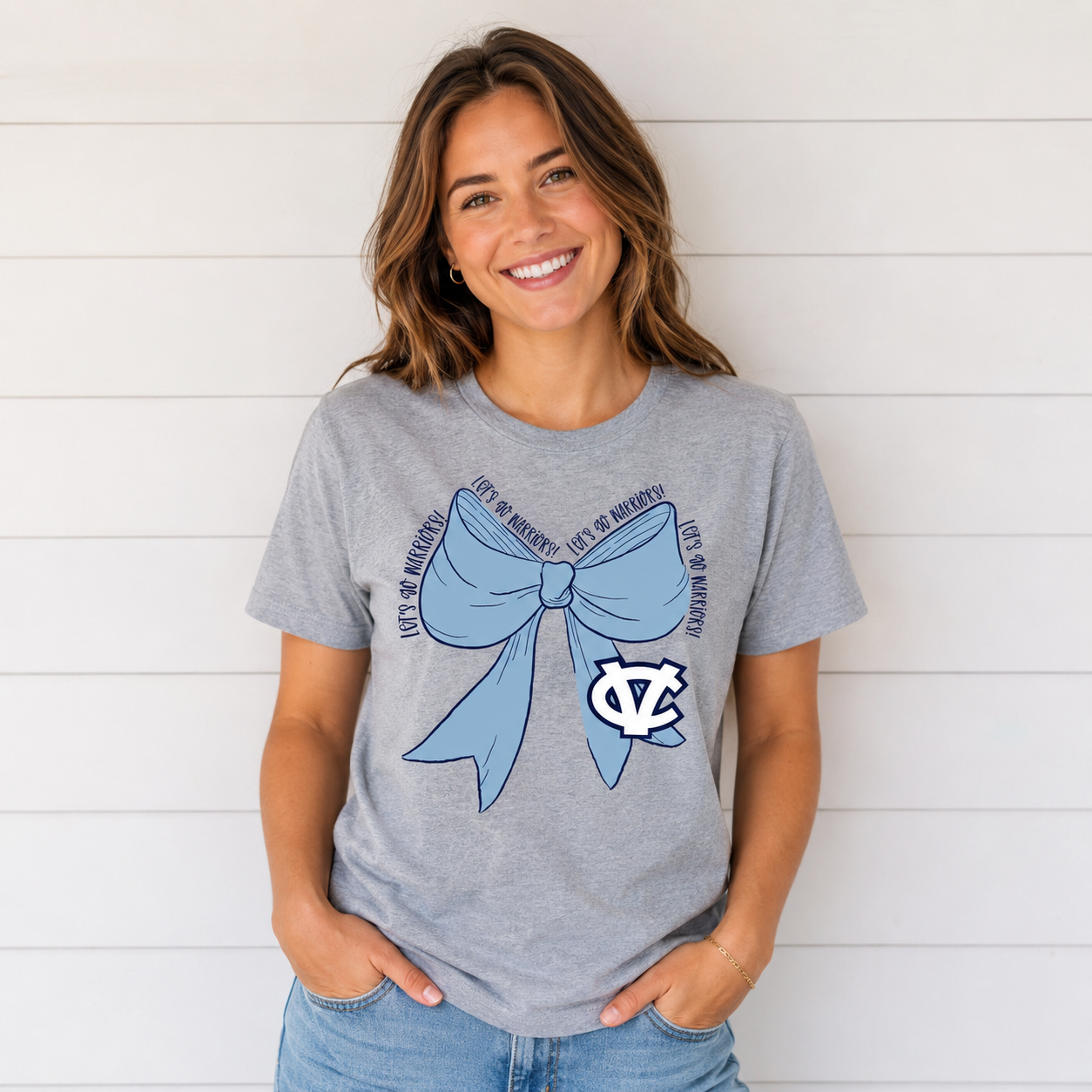 Let’s go Warriors Bow - Sport Grey