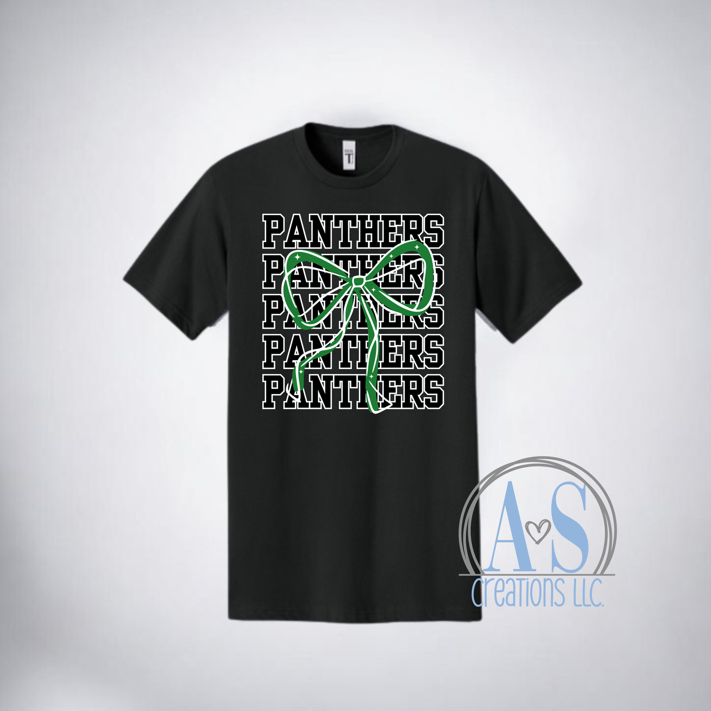 Panthers Stacked Bow Tees